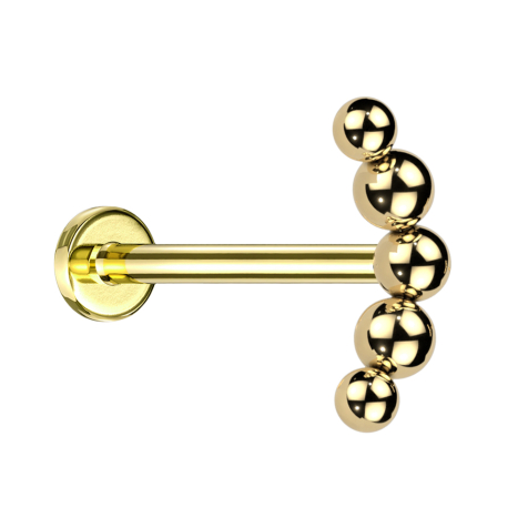 Micro Labret filettatura interna placcato oro arco sfere