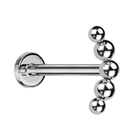 Micro Labret Innengewinde silber Bogen Kugeln
