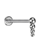 Micro labret à vis interne argenté boules en forme de goutte