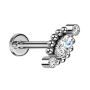 Micro Labret Innengewinde silber zwei runde und ein...