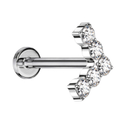 Micro Labret sans filetage argenté Angle avec...