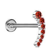 Micro Threadless Labret silver curved seven descending...