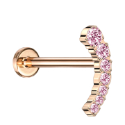 Micro Threadless Labret rose gold curved seven descending...