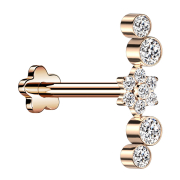 Micro Labret senza filettatura Fiore oro rosa Fiore...