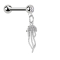 Micro Barbell silber mit Kugel und Kugel Kristall silber Anhänger Qualle
