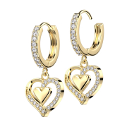 Boucles doreilles à clapet doré cristaux...