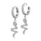 Ohrring zum Klappen silber Kristalle silber Anhänger Schlange