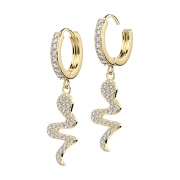 Ohrring zum Klappen vergoldet Kristalle silber...