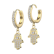 Ohrring zum Klappen vergoldet Kristalle silber...