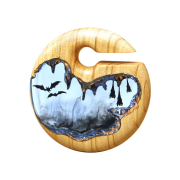 Peso orecchio pipistrelli epossidico nero legno dulivo