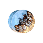 Grotta a tappo svasato con fumo epossidico blu in legno...