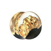 Flared plug golden mountain epoxy transparent made of...