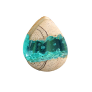 Goccia a spina svasata ocean epoxy aqua in legno di...