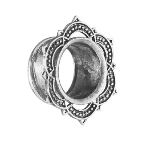 Flesh Tunnel silber Lotusblume