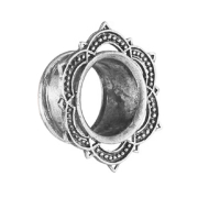 Flesh Tunnel silber Lotusblume