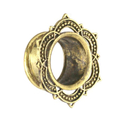 Flesh Tunnel vergoldet Lotusblume