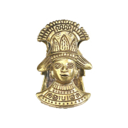 Ear weight keyhole gold-plated Maya figurine