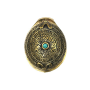 Ear weight keyhole gold-plated ball with onyx and...