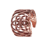 Rose gold flower of life ring