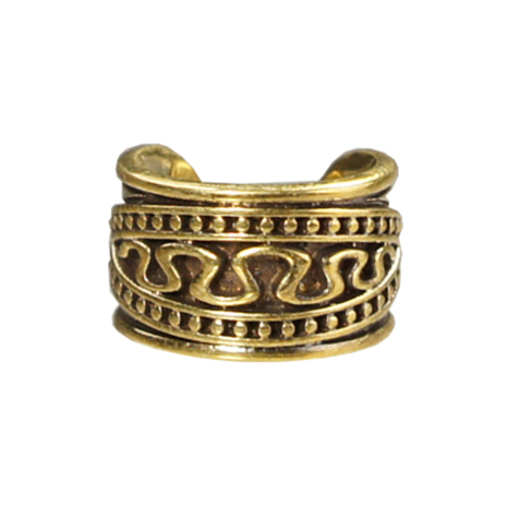 Ear cuff gold-plated snake between two dotted lines