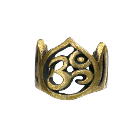 Orecchio Cuff corona placcato oro Om