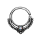 Micro piercing ring silver ball rim with white opal