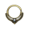 Micro piercing ring gold-plated ball rim with white opal