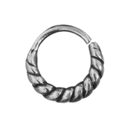 Micro piercing anneau argenté tressé