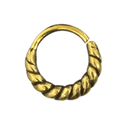 Micro piercing anneau doré tressé