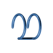 Faux Ear Cuff bleu foncé avec 2 anneaux avec...