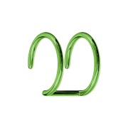 Faux Ear Cuff vert avec 2 anneaux avec couche de titane