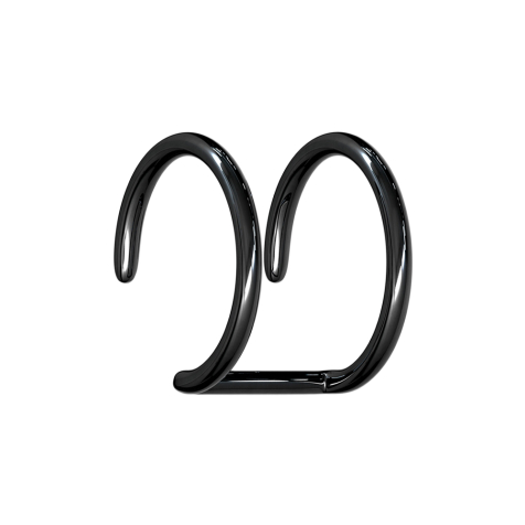 Fake Ear Cuff schwarz mit 2 Ringen mit Titanium Schicht