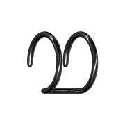 Faux Ear Cuff noir avec 2 anneaux avec couche de titane