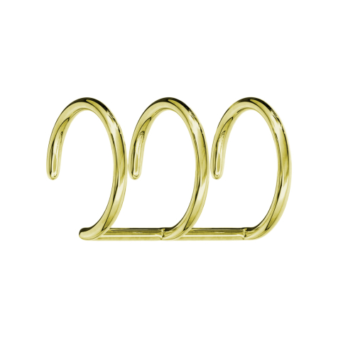 Bracciale auricolare falso placcato oro con 3 anelli con strato di titanio