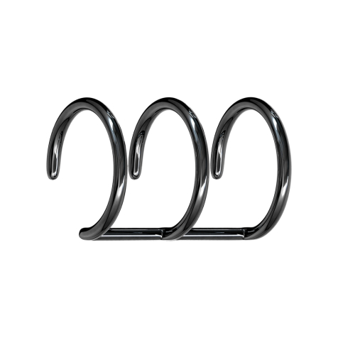 Fake Ear Cuff schwarz mit 3 Ringen mit Titanium Schicht