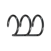 Fake Ear Cuff schwarz mit 3 Ringen mit Titanium Schicht