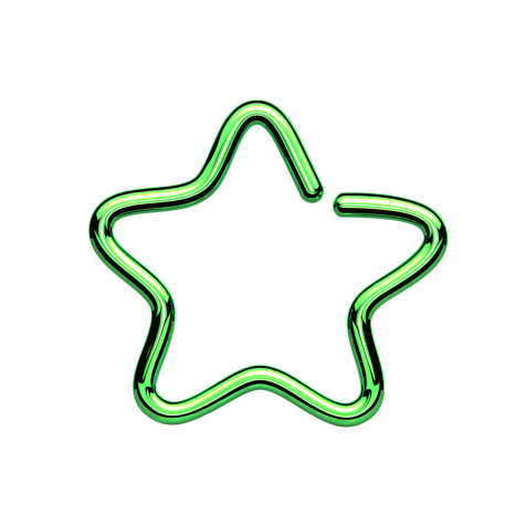 Micro piercing ring star green with titanium layer