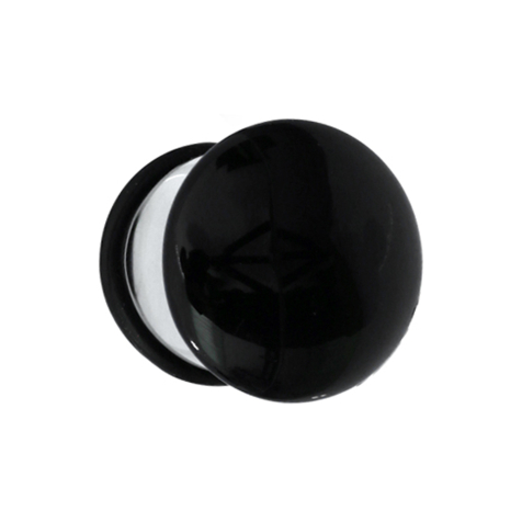 Flared plug black made of glass with O-ring