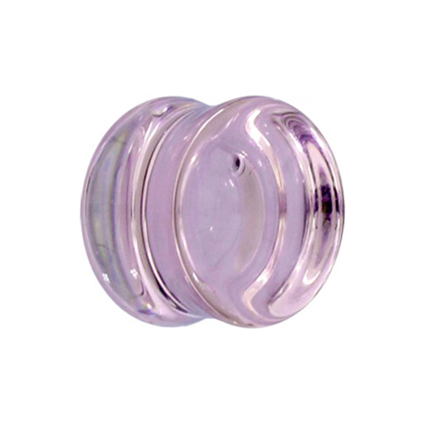 Flared plug concave pink made of glass