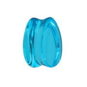 Flared Plug Gouttes aqua en verre