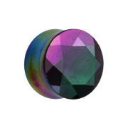 Flared Plug à facettes en verre coloré