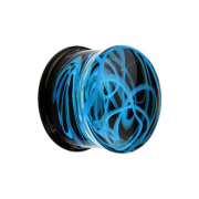 Flared Plug Rauch bleu en verre