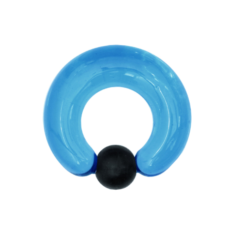 Ball Closure Ring aqua ball black made of glass