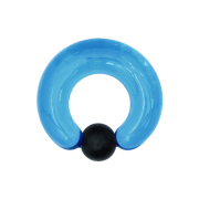 Ball Closure Ring aqua Kugel schwarz aus Glas