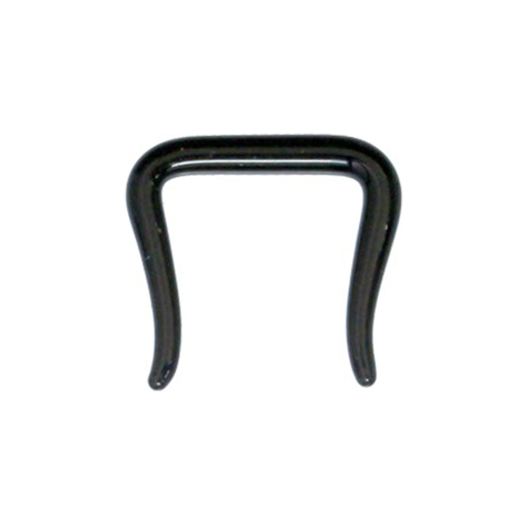 Septum ring U angled black made of glass