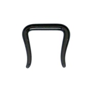 Septum ring U angled black made of glass