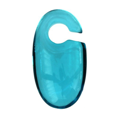 Poids doreille long aqua en verre