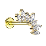 Micro Labret sans filetage plaqué or...