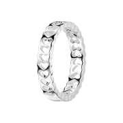 Ring silver hearts perforated