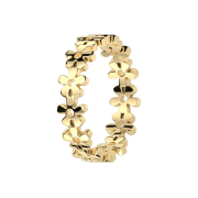 Bague plaquée or fleurs connectées